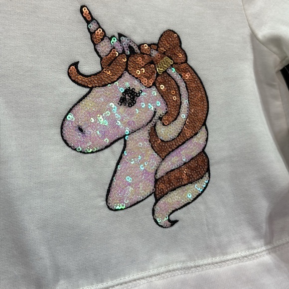 btween 2 pc.Sequin Sparkle Unicorn long sleeve, net ruffle,candy corn leggings - Picture 2 of 5